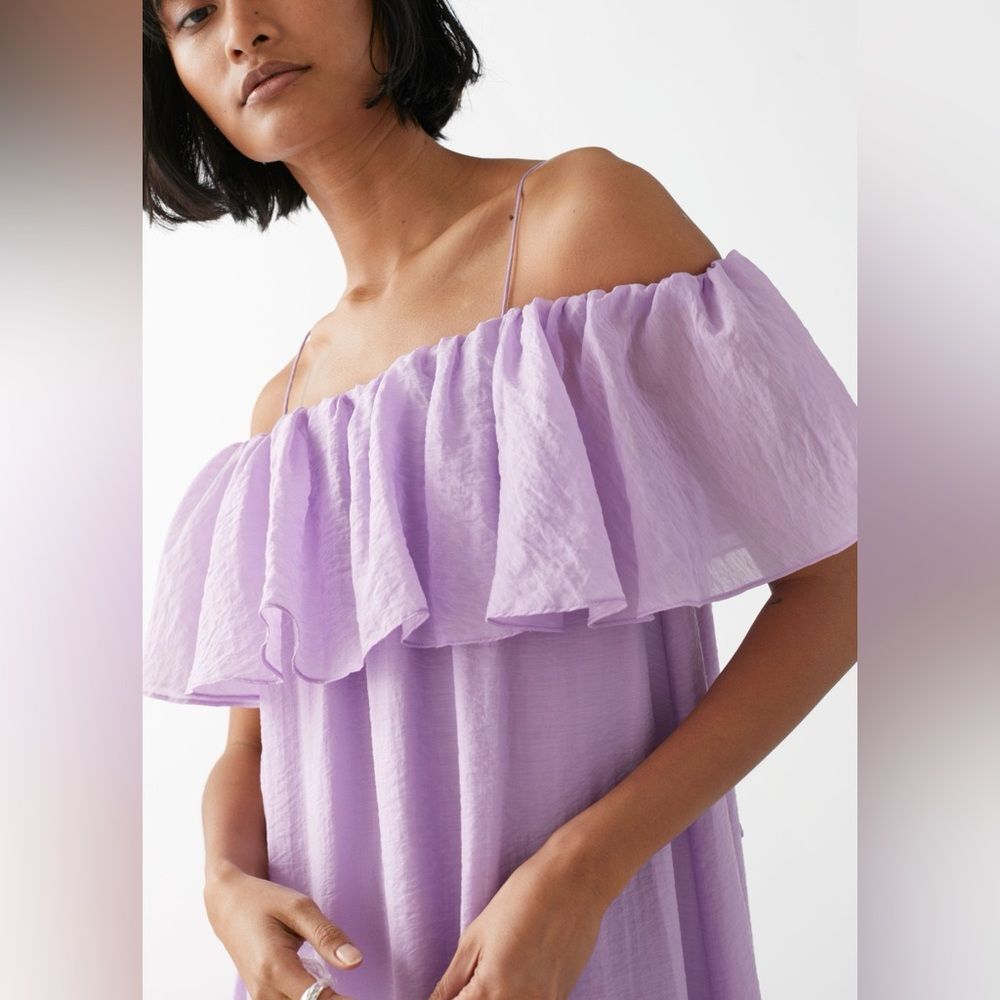 & OTHER STORIES Frill Maxi Dress in Purple 4 NWT - Picture 15 of 15